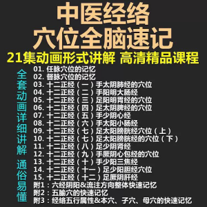 中医经络穴位全脑速记视频教学快速记忆动画形象加深记忆课程教程-虚拟资料库