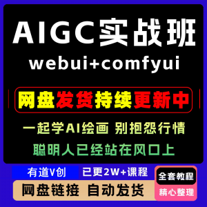2026 AIGC高级实战班webui+comfyui-起学A1绘画教学视频课程全套-虚拟资料库