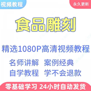 食品雕刻视频教程新手学习小白自学零基础入门精通教学课程全集-虚拟资料库