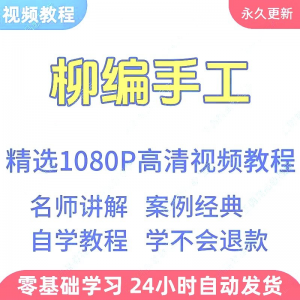 柳编手工视频教程新手学习小白自学零基础入门精通教学课程全集-虚拟资料库