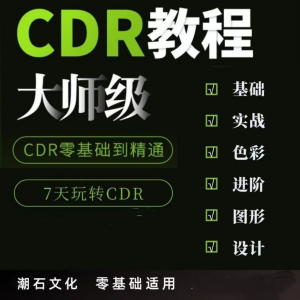 cdr教程视频Coreldraw自学平面设计广告排版零基础入门学习课程-虚拟资料库