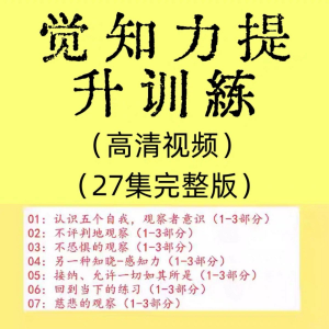 觉知力训练感知力国学智慧2025年心理学自我意识内心疗愈视频教程-虚拟资料库
