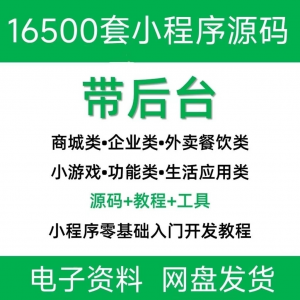小程序源码商城企业源码带后台公众号平台小游戏教程视频-虚拟资料库