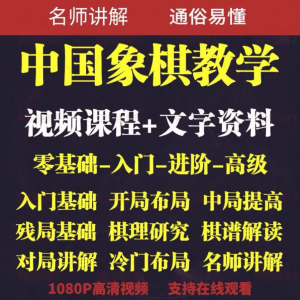 自学课程素材中国象棋教学视频教程全集布局开局零基础初学者棋理-虚拟资料库