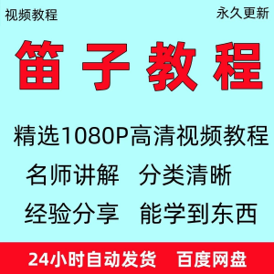 笛子教程视频初学者教学成人儿童零基础自学入门进阶学竹笛教材全-虚拟资料库