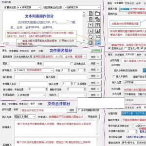 txt文本文件批量处理工具文档更名替换水印合并分割工具-虚拟资料库