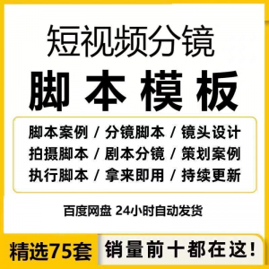 短视频拍摄脚本分镜头表模板抖音计划表剧本拉片宣传片策划表格-虚拟资料库
