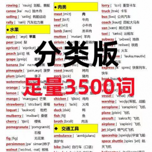 7天背完3500词初中单词中英文分类可以快速记忆英语学霸词根词缀-虚拟资料库