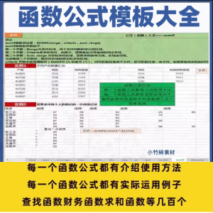 excel函数公式大全模板电子版表格常用公式函数与图表应用素材-虚拟资料库
