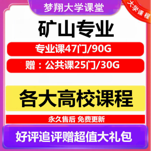 大学矿山专业视频教程矿山机械边坡工程 采矿72门自学课程赠PPT-虚拟资料库