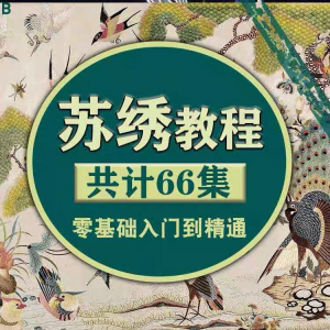 苏绣教程视频零基础苏绣教程苏绣入门到精通教学视频苏绣全套课程-虚拟资料库