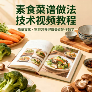 素食菜谱制作技术视频教程家庭营养健康美食教学设计素材-虚拟资料库
