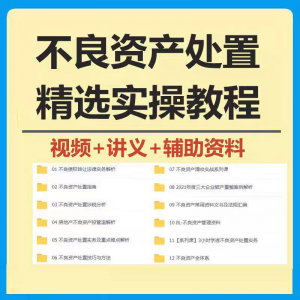 不良资产处置实操教程 不良资产视频 不良资产尽职调查资料-虚拟资料库