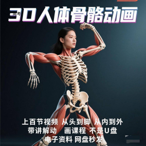 中医人体骨骼肌肉学习3D动态讲解演示视频自学零基础中医人体高考-虚拟资料库