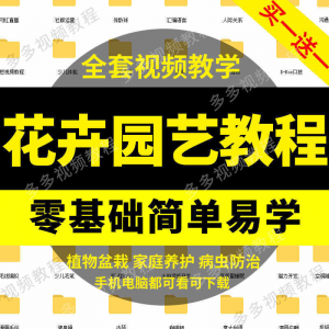 花卉园艺家庭养花盆栽苗圃栽培常识自学视频教程素材资料全套课程-虚拟资料库
