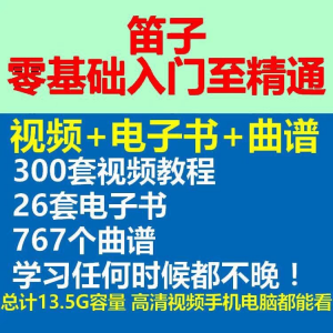 竹笛初学者曲谱入门课程笛零基础视频教学自零基础演奏电子版吹笛-虚拟资料库