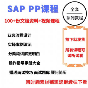 SAP教程视频教程PP生产计划模块视频教程-虚拟资料库