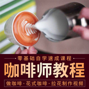 咖啡师视频教程自学拉花技术方法制作技巧开店配方培训教学课程-虚拟资料库
