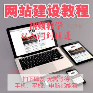 零基础快速网站建设教程 建站教学网站制作视频搭建网页设计课程-虚拟资料库