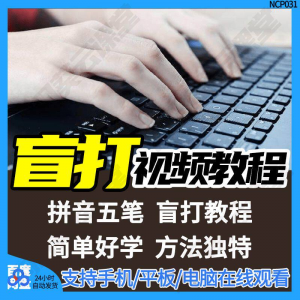 盲打不看键盘打字视频教学网课指法纠正零基础普通键盘私教版资料-虚拟资料库
