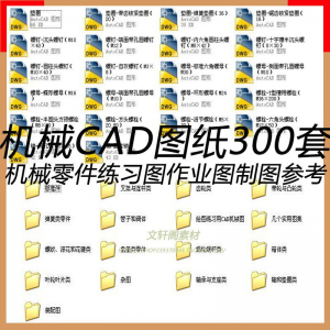 CAD机械图纸零件装配制图 300张作业练习图纸 学习参考资料图库-虚拟资料库