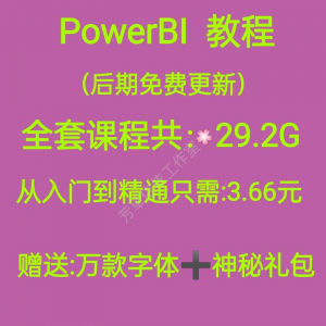 Power bi教程商业数据分析可视化图表建模视频零基础powerbi课程-虚拟资料库