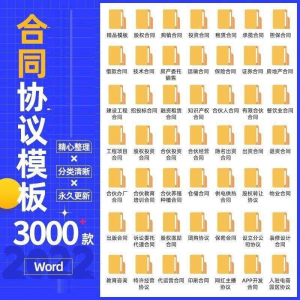 合同协议书电子模板合伙投资融资租赁经营股权餐饮范本word文档-虚拟资料库