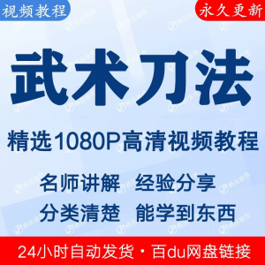 武术刀法基本功视频教程新手自学零基础入门精通教学全套课程全集-虚拟资料库