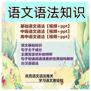 小学初中高中语文语法视频教程基础知识大全句子成分课件PPT素材-虚拟资料库