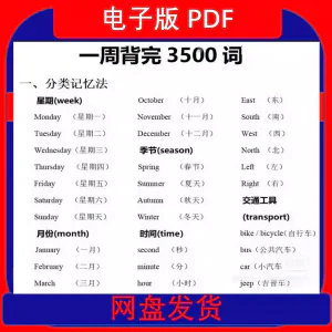 7天背完3500词单词中英文分类可以快速记忆英语学霸词根词缀-虚拟资料库