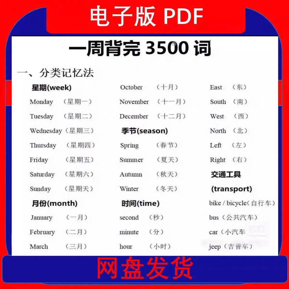 7天背完3500词单词中英文分类可以快速记忆英语学霸词根词缀-虚拟资料库