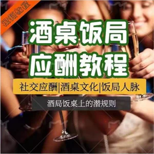 酒局应酬视频教程社交礼仪商务宴请场面酒桌饭局应酬技巧课程合集-虚拟资料库